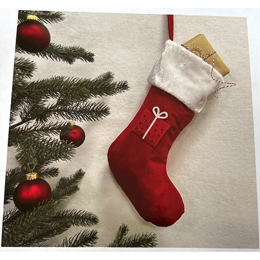 IKEA Christmas Stocking Christmas Gift Pattern Red 19 ¼" 104.955.19 VINTER 2021